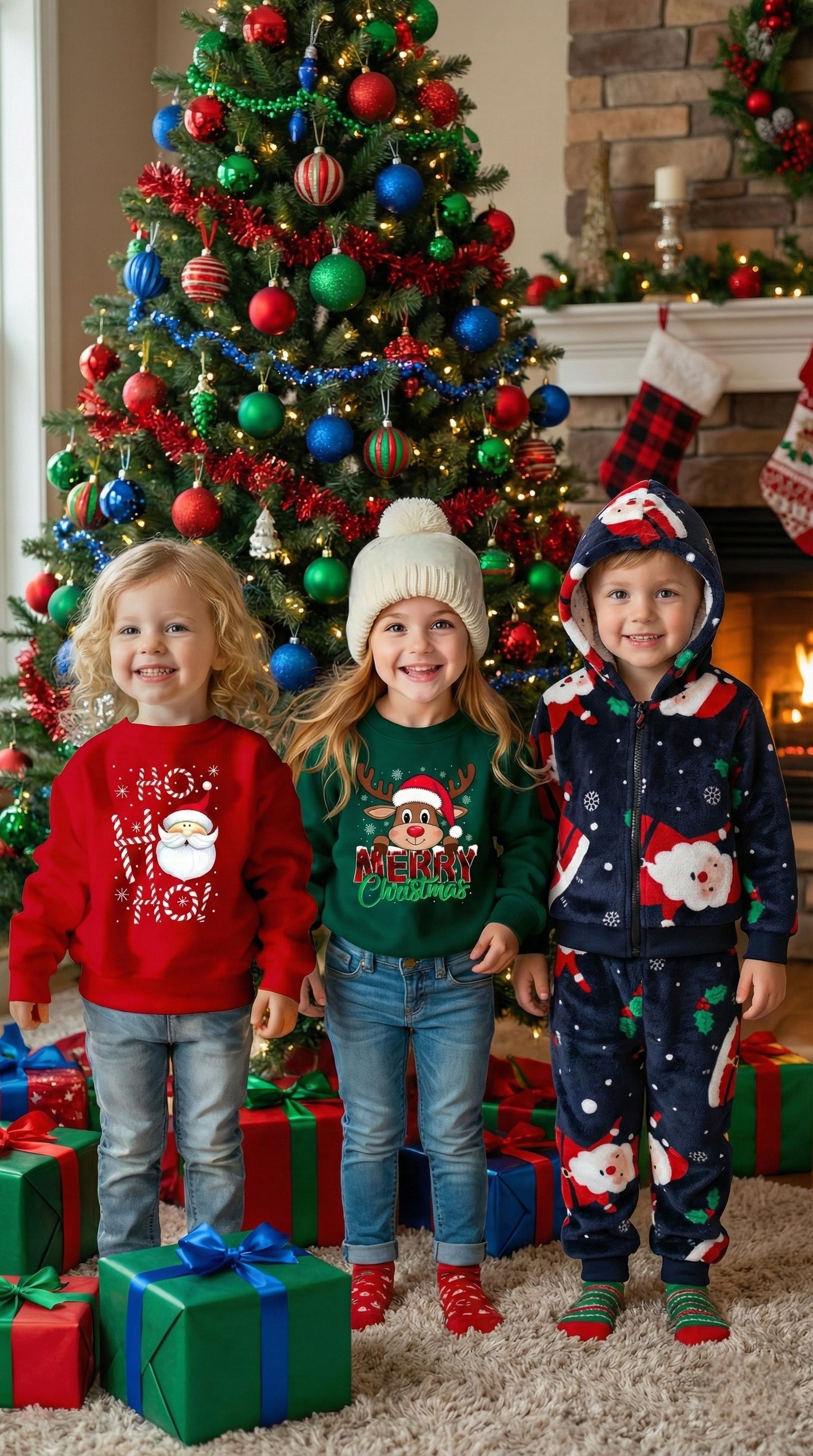 Navy Fleece Santa Set