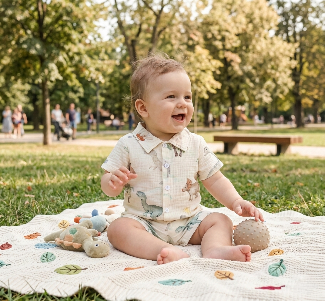 Muslin Dino short set