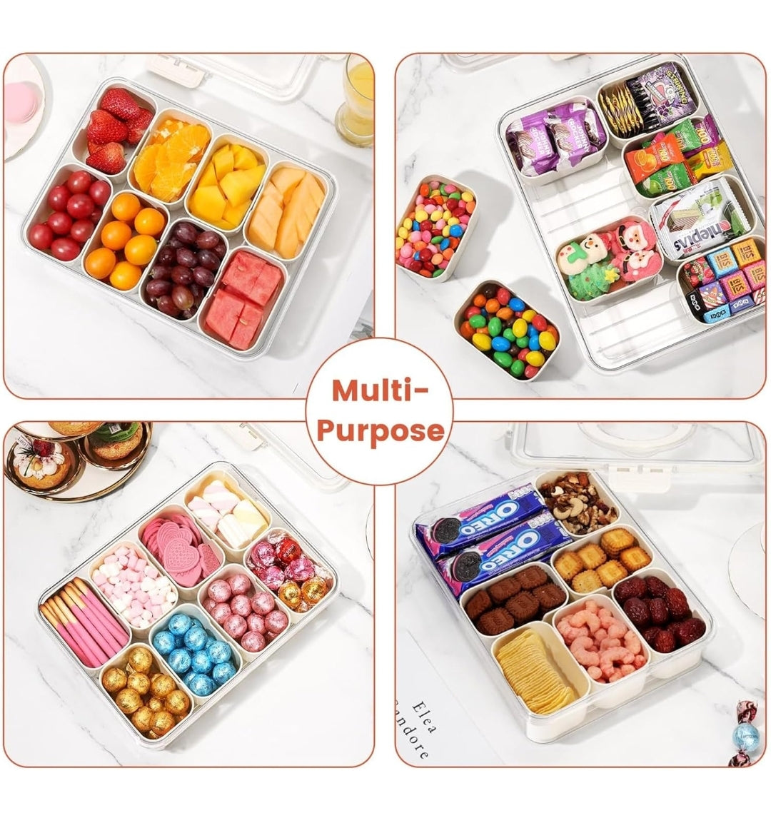 Original Snackle Tray with Lid and Handle-Large