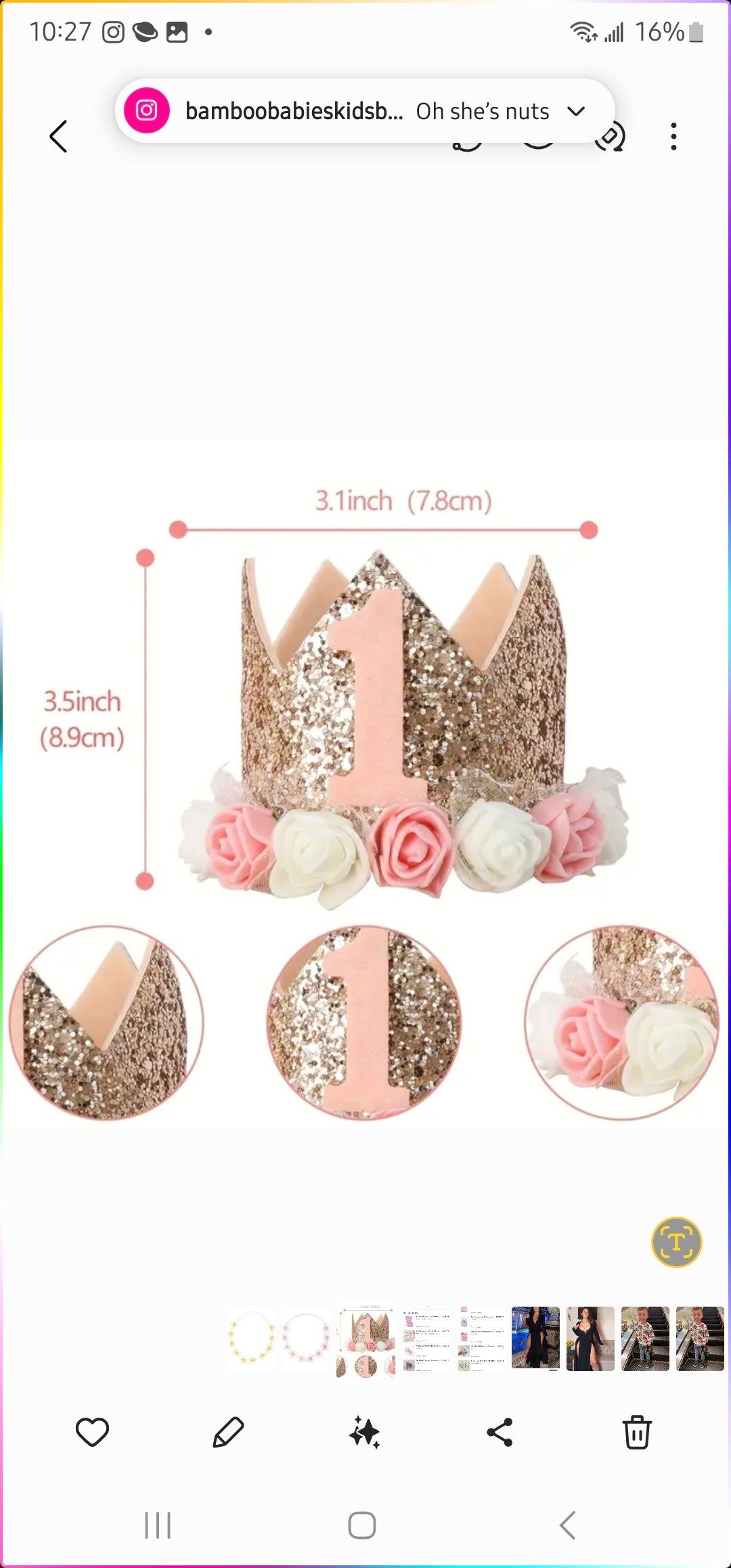 Floral Birthday Crown "1"