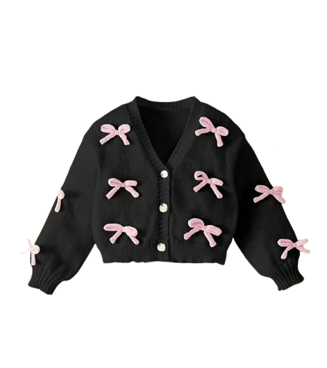Black Bow Cardigan
