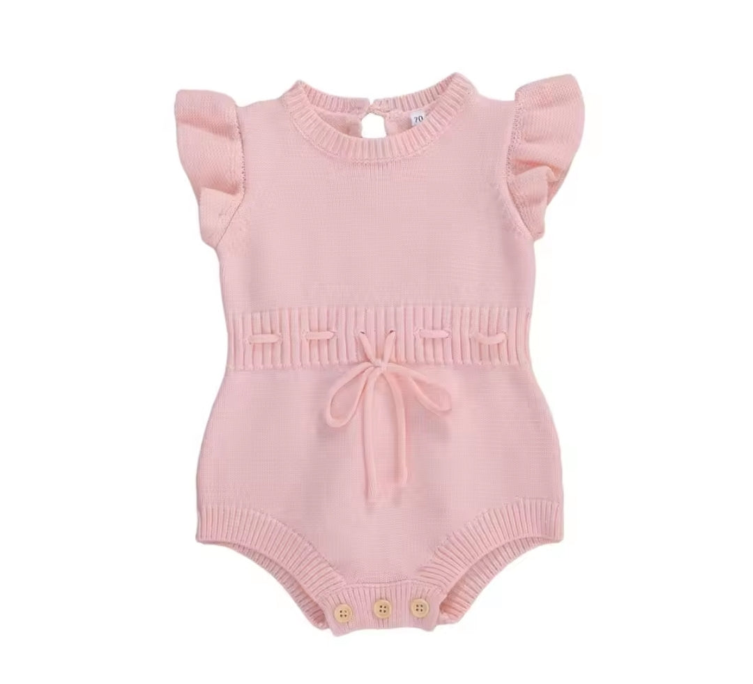 Cotton pink knit Romper