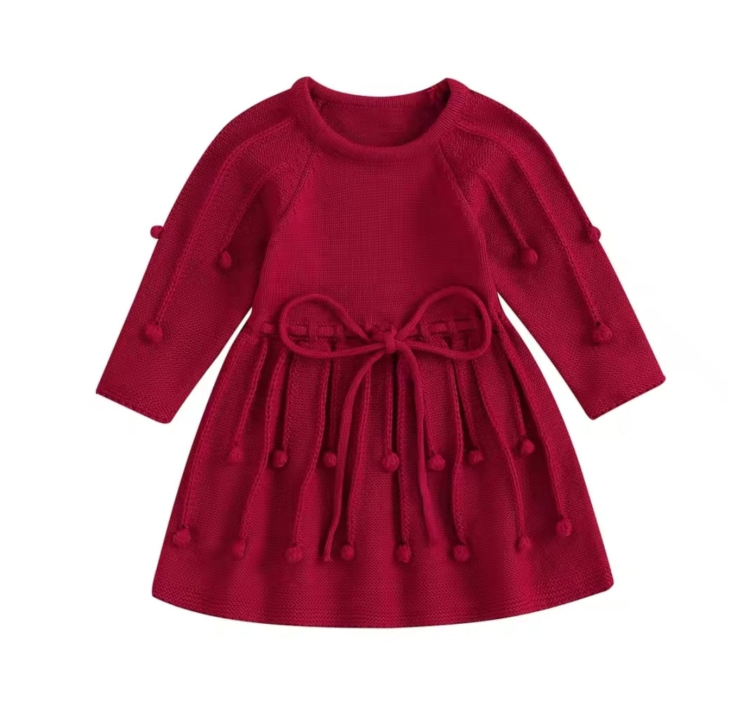 Red Knit Sweater Dress