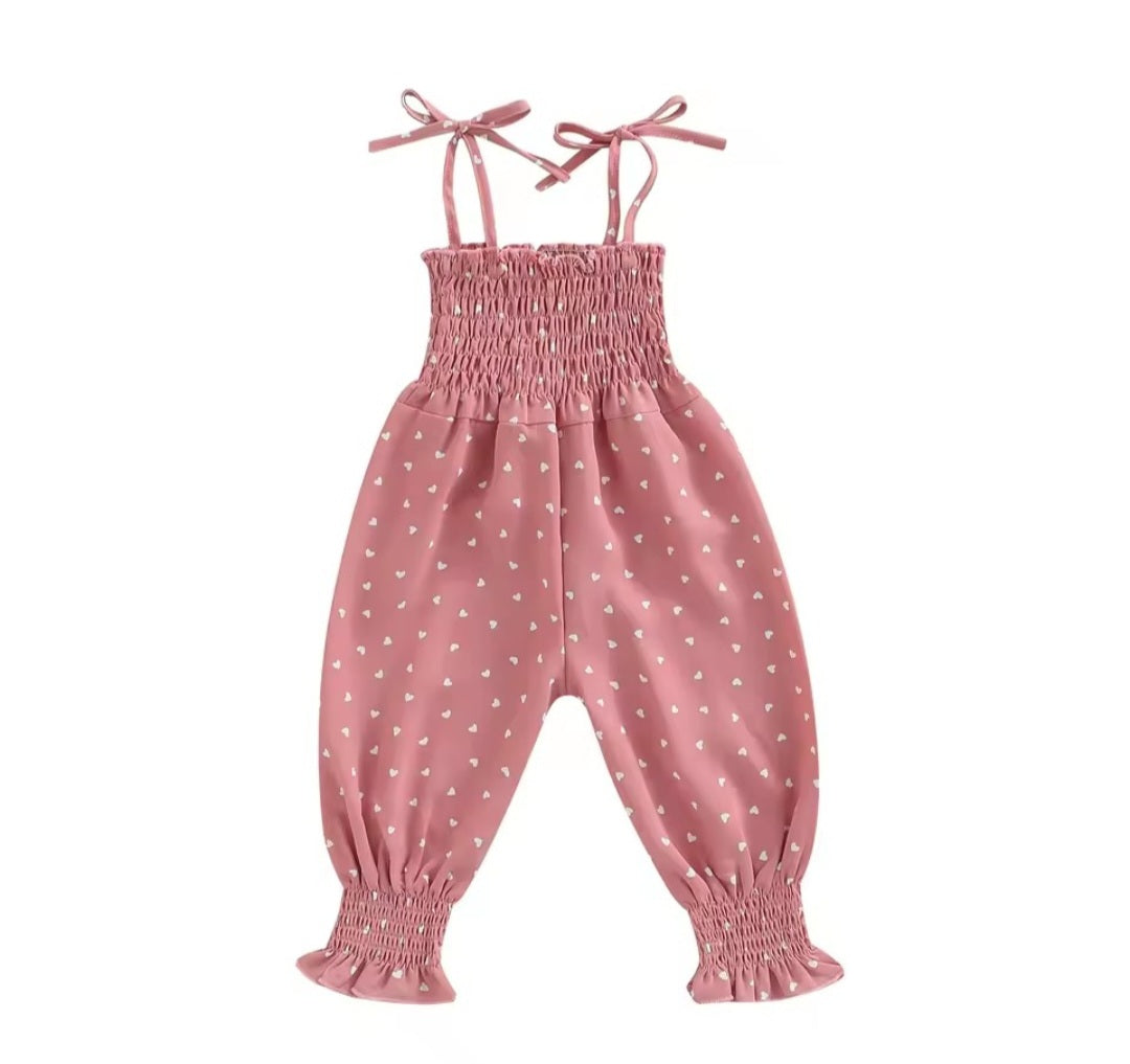 Pink heart romper