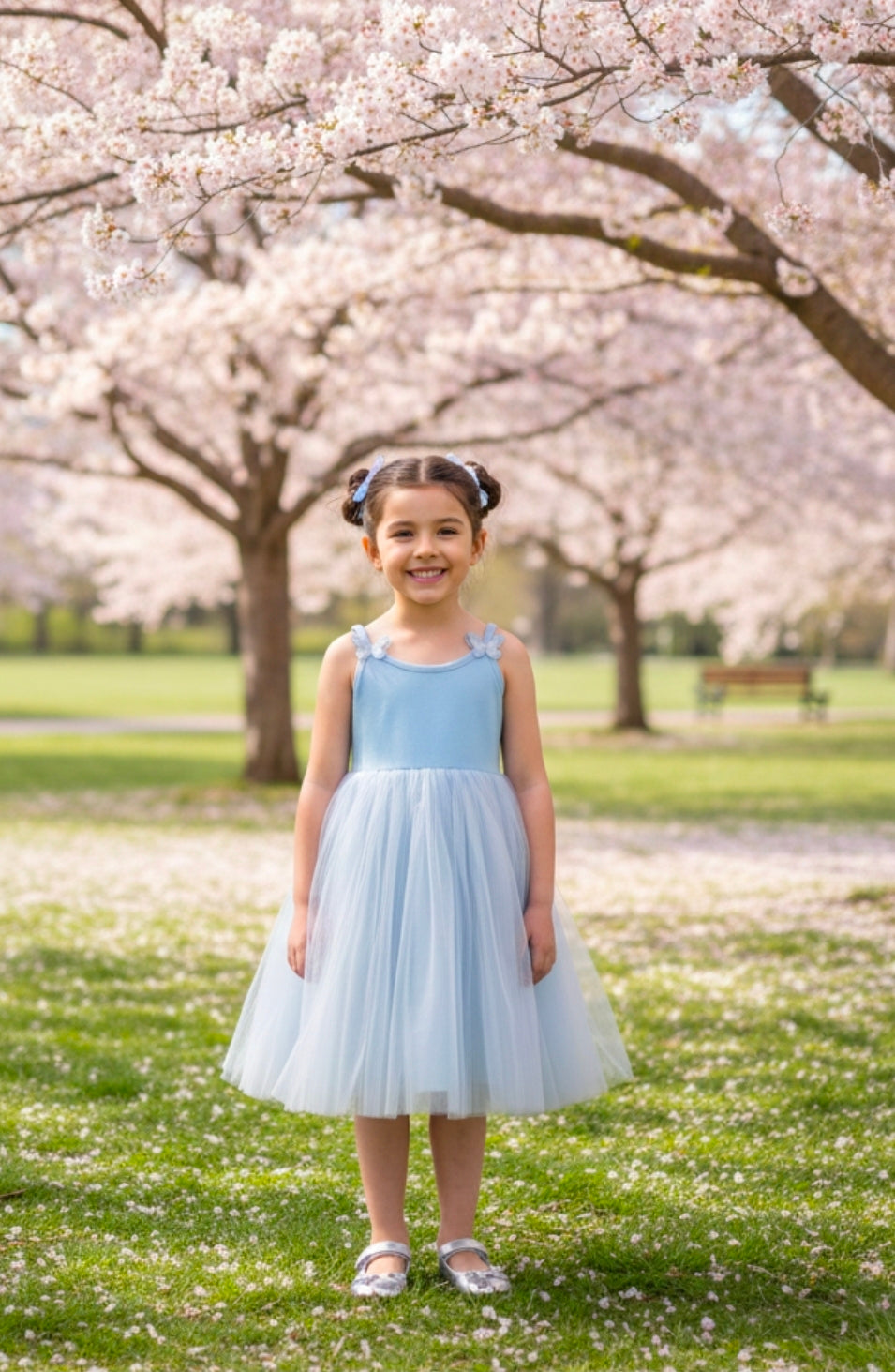 Blue butterfly tutu dress
