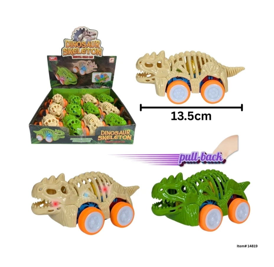 Dinosaur skeleton pull car
