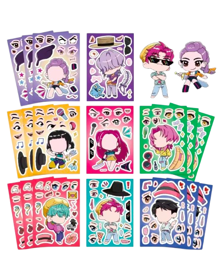 8 pk Huntrix Face Stickers