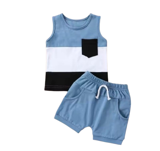 Blue colour block set