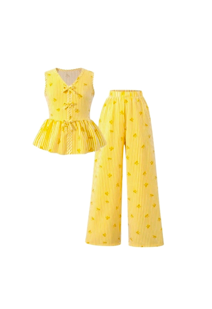 Yellow 2 piece pant set
