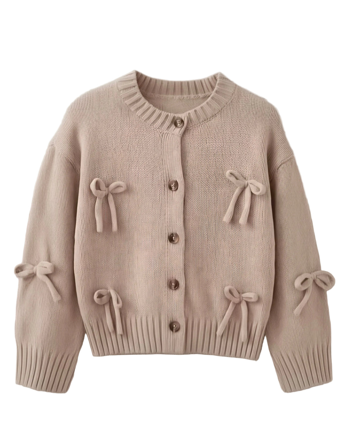 Beige Bow Cardigan