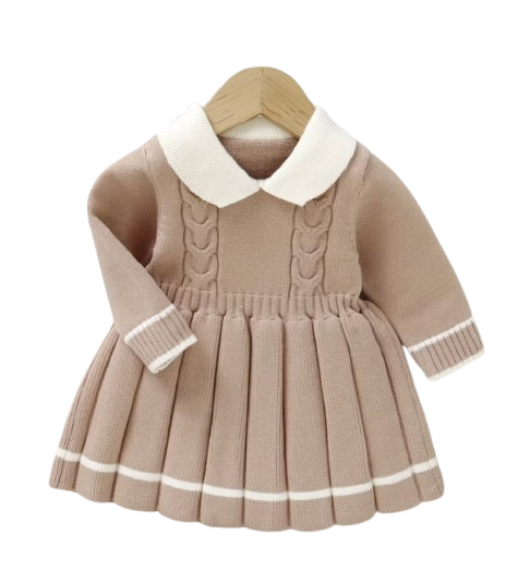 Beige knitted dress
