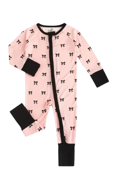 Pink and Black Bow Bamboo Sleeper