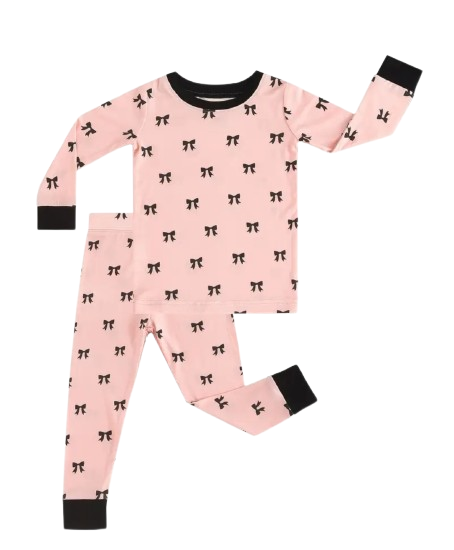 Black and Pink Bow Bamboo PJ