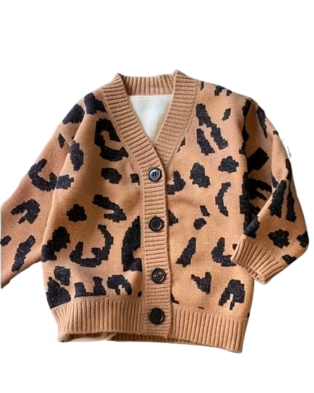 Leopard knit cardigan
