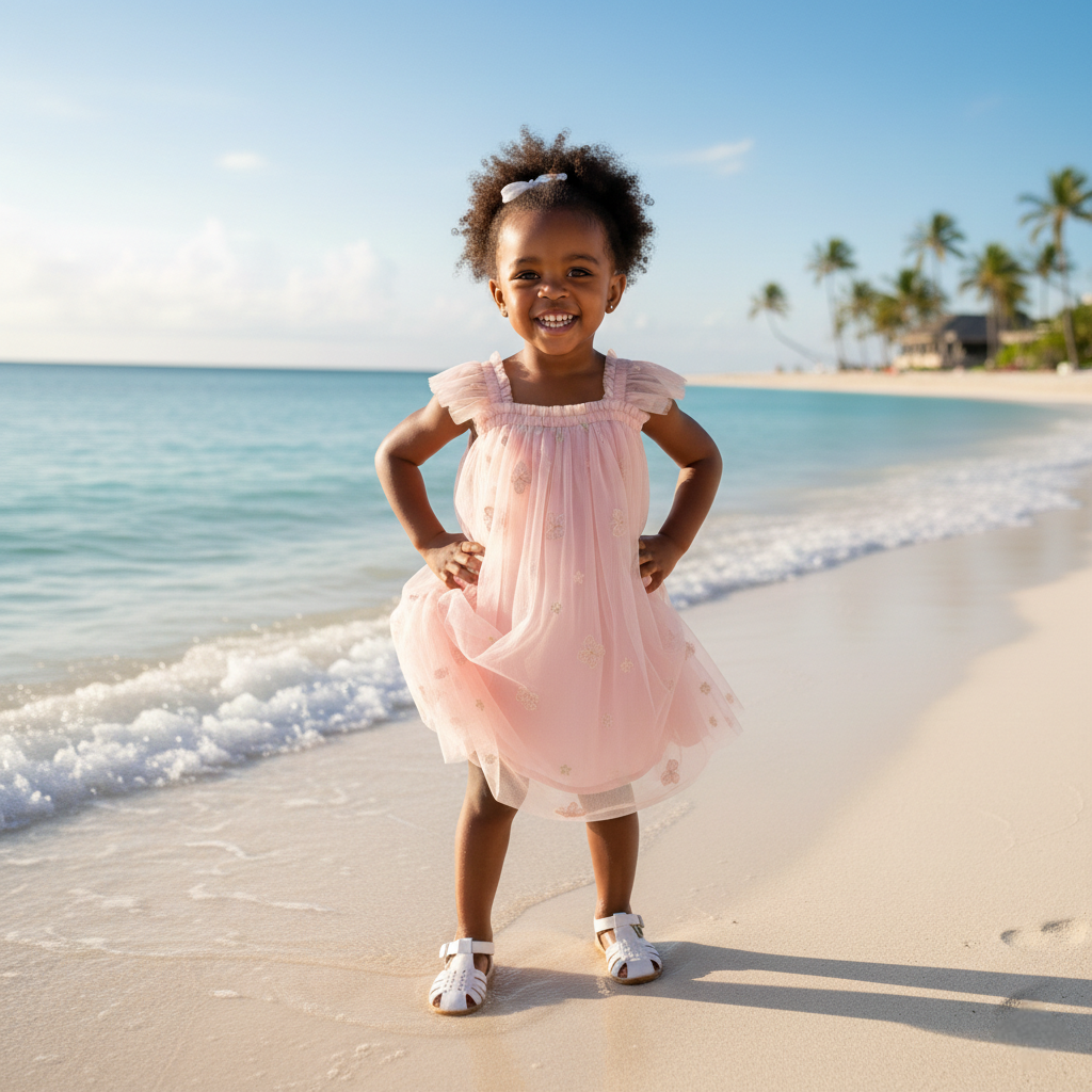Pink A line butterfly tutu dress