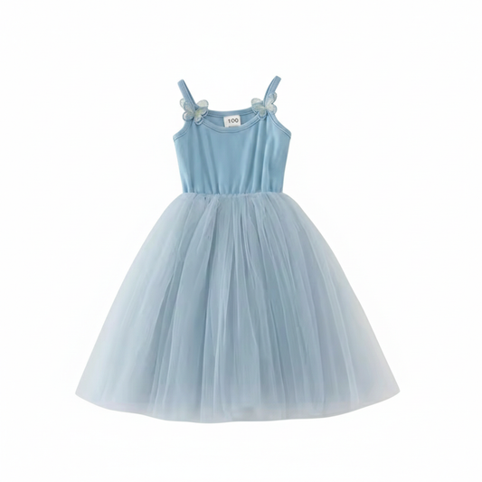 Blue butterfly tutu dress