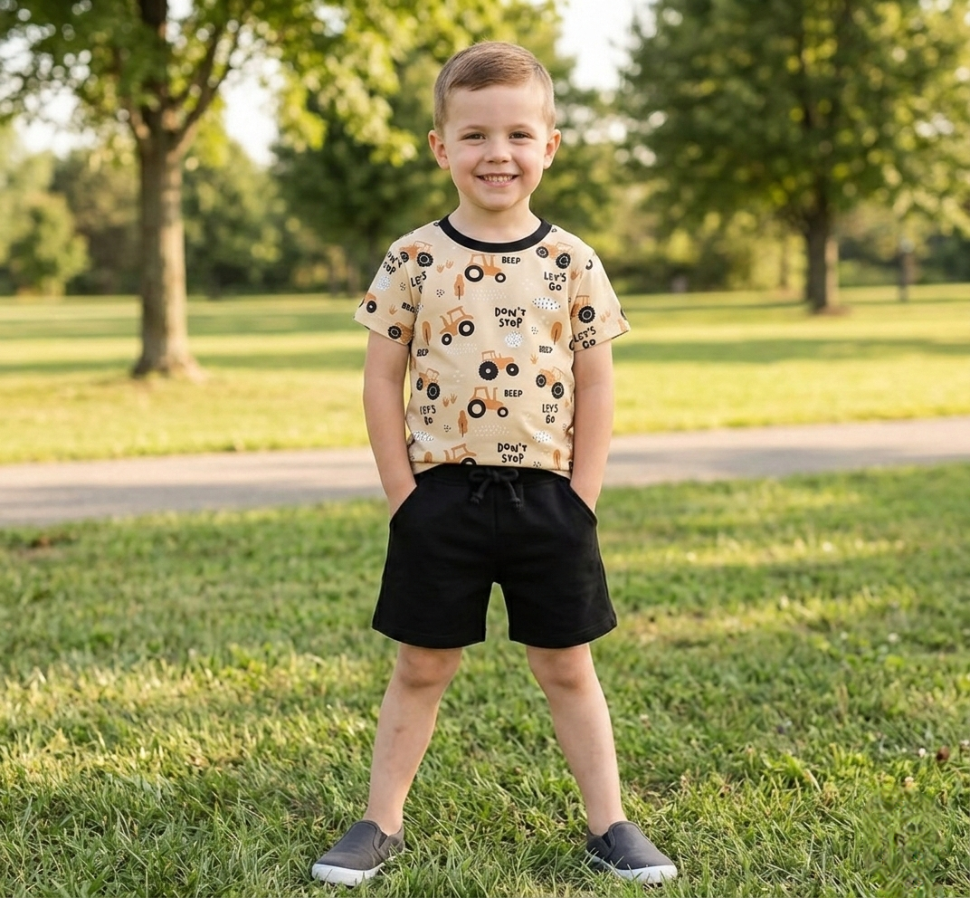 Black Cotton Shorts