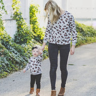 Mommy and me matching leopard sweaters