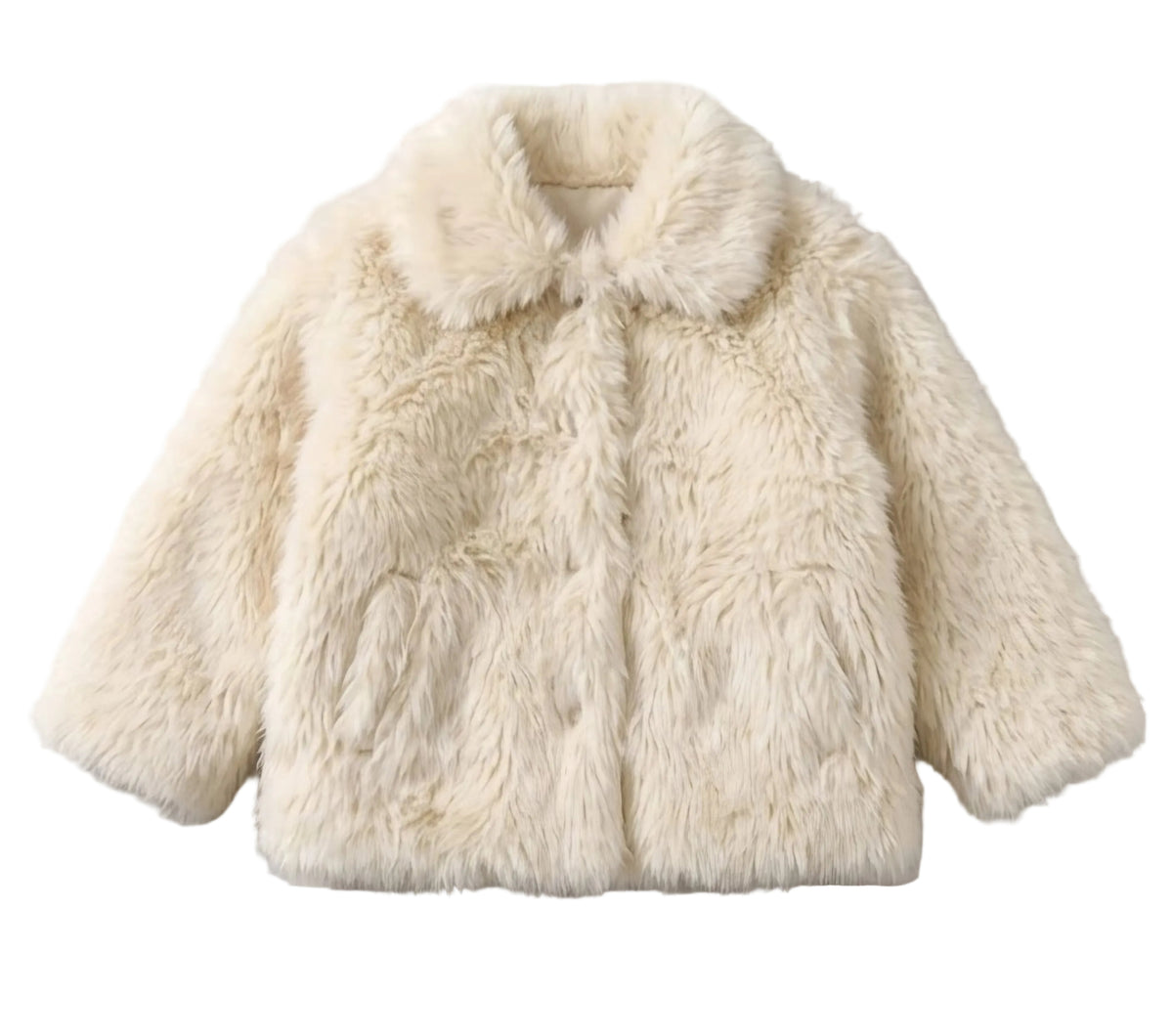 Cream fur coat
