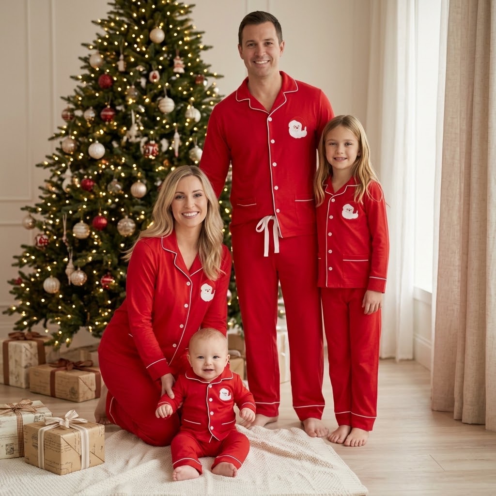 Red classic Santa Matching Family Pjs