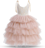 Champagne pink ruffle dress