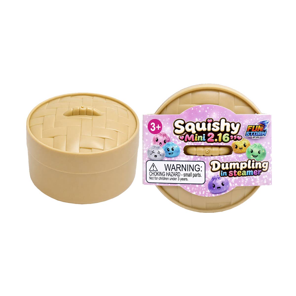 Squishy Mini Glitter Dumpling in Steamer