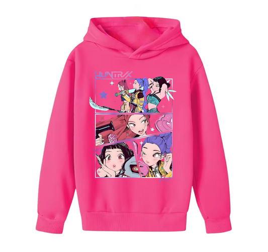 Huntrix dbl sided hoodie - Hot pink