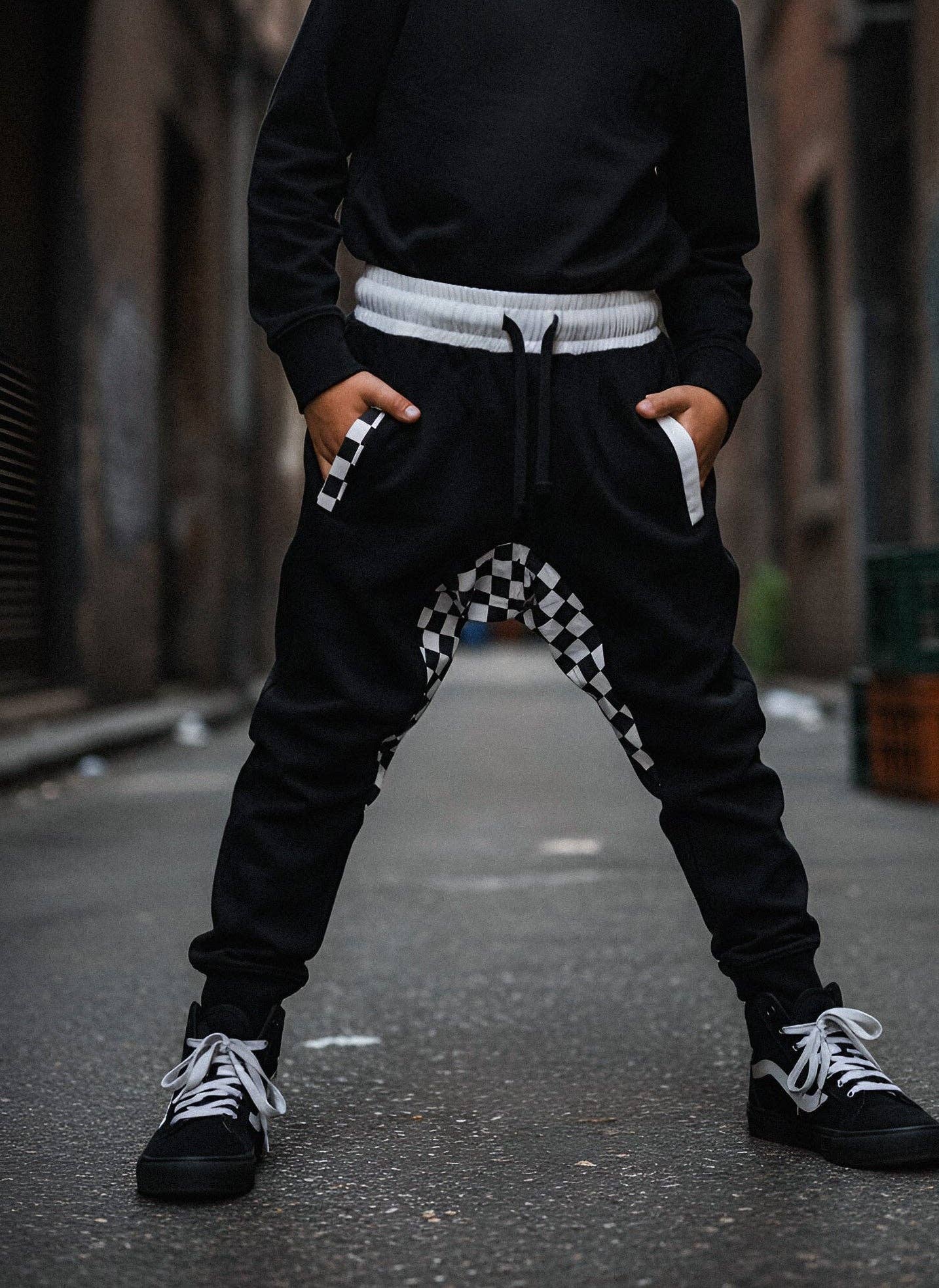 Fast Gas - Jersey Jogger - White Checkered