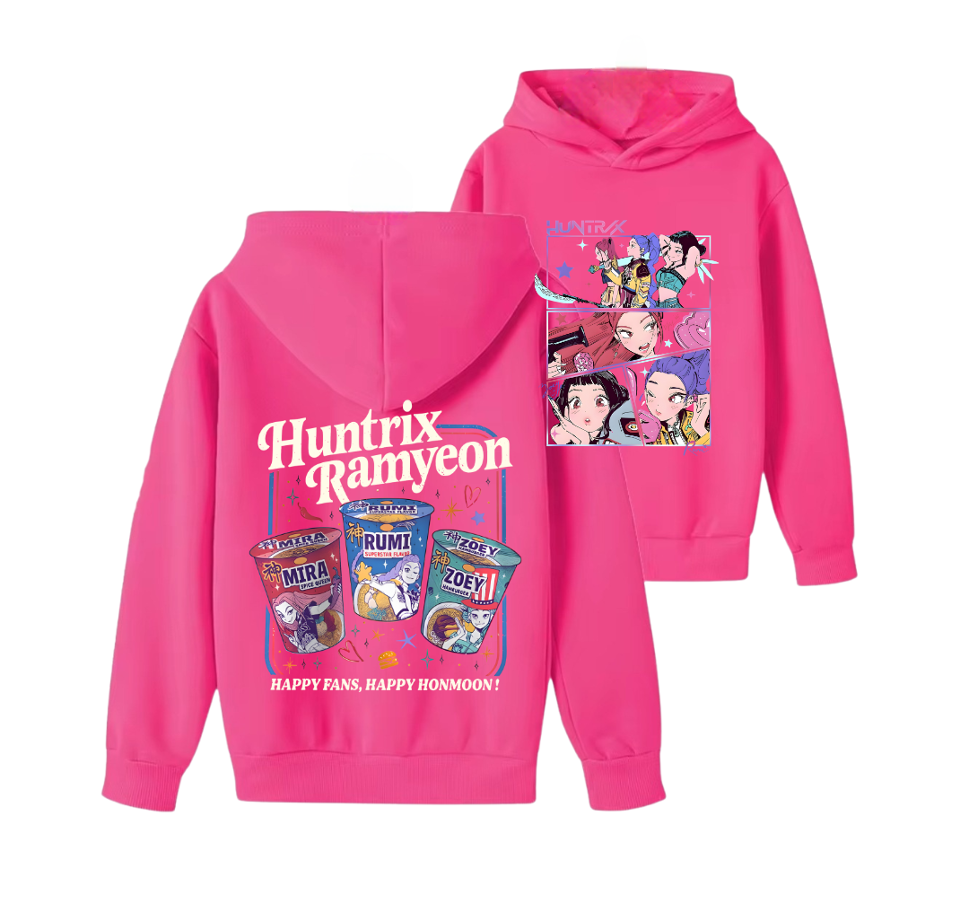 Huntrix dbl sided hoodie - Hot pink