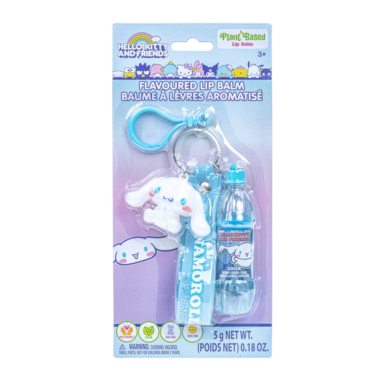 Cinnamoroll Lip Gloss with Character and Bag Clip