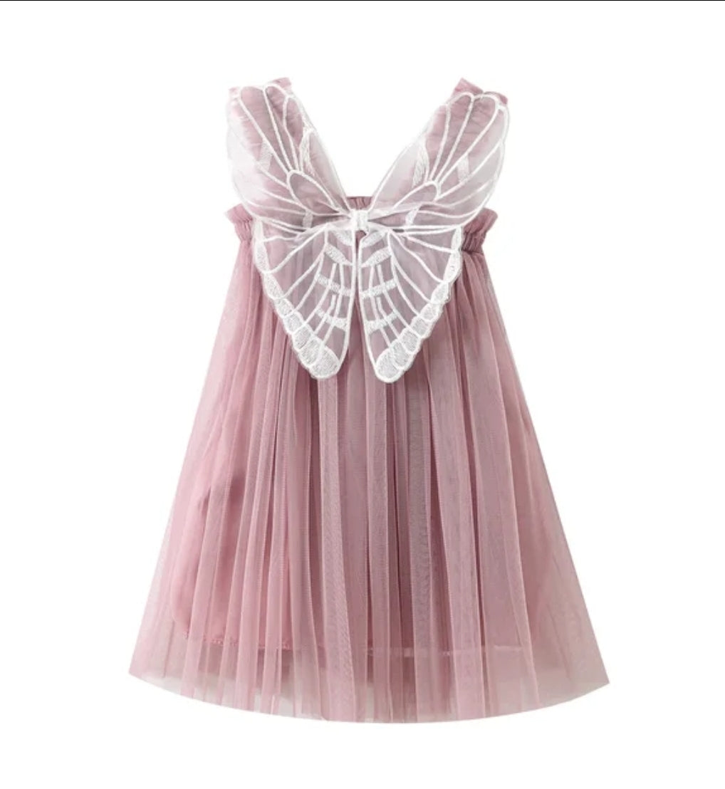 Rose pink butterfly dress