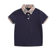 Plaid and Navy Polo