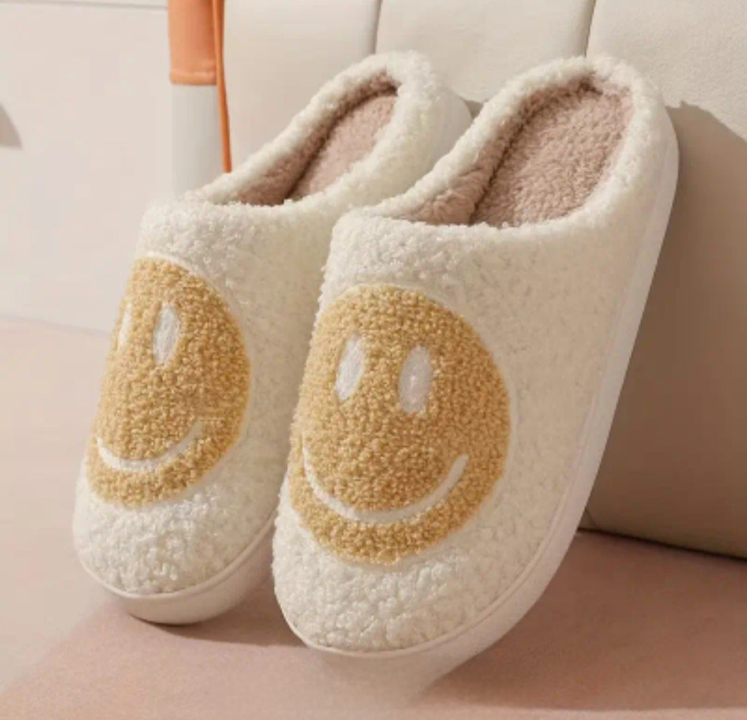 Beige Smile Slippers