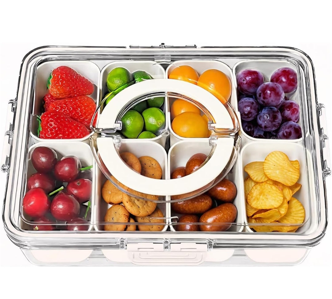 Snackle Tray with Lid and Handle-Large