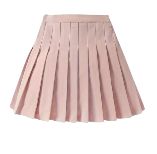 Pleated Cotton Pink Skirt