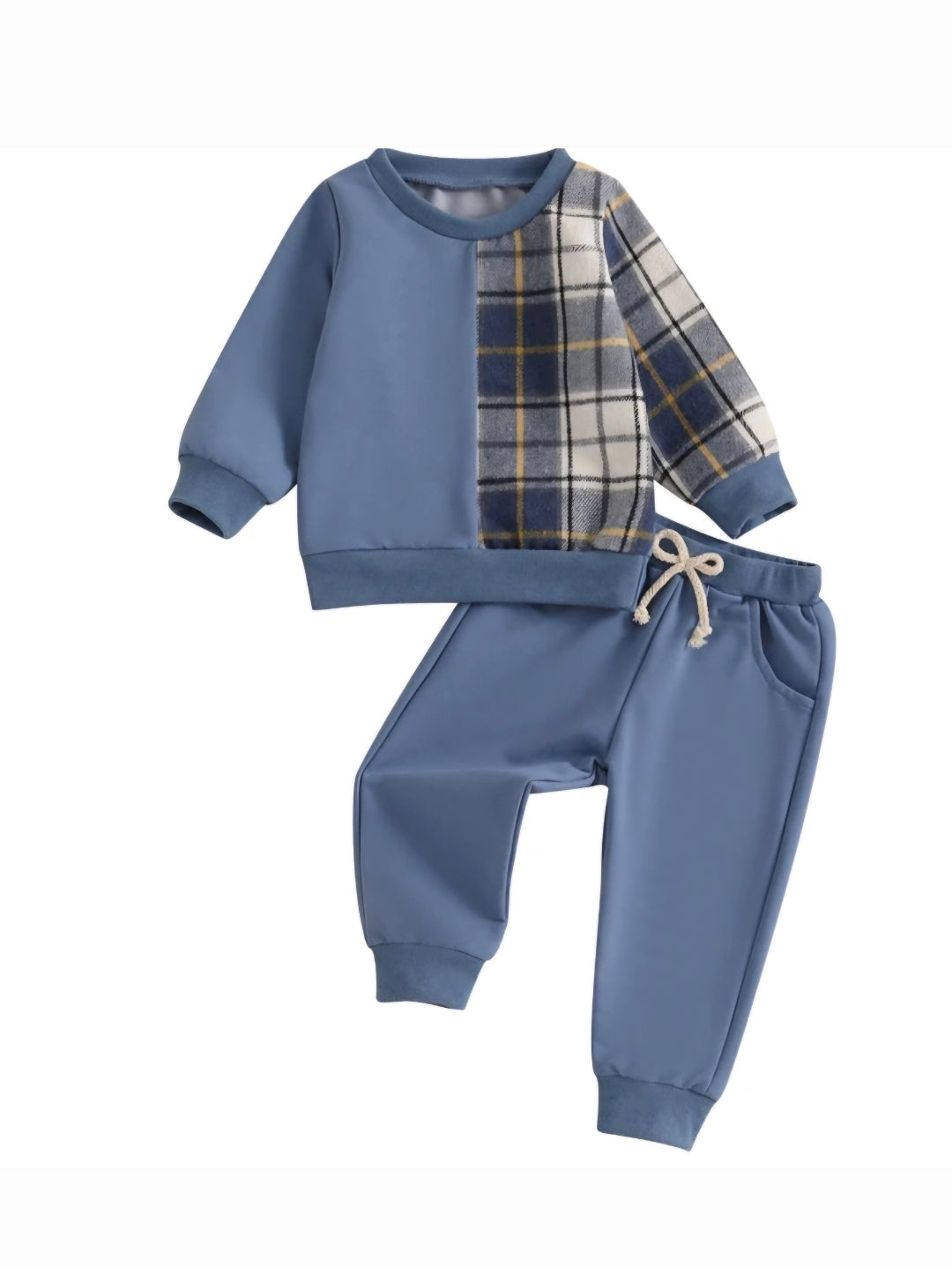 Blue Plaid Track Set