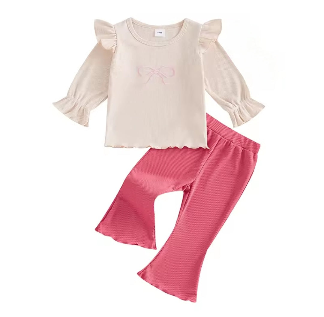 Ribbed Two-tone Bow Set