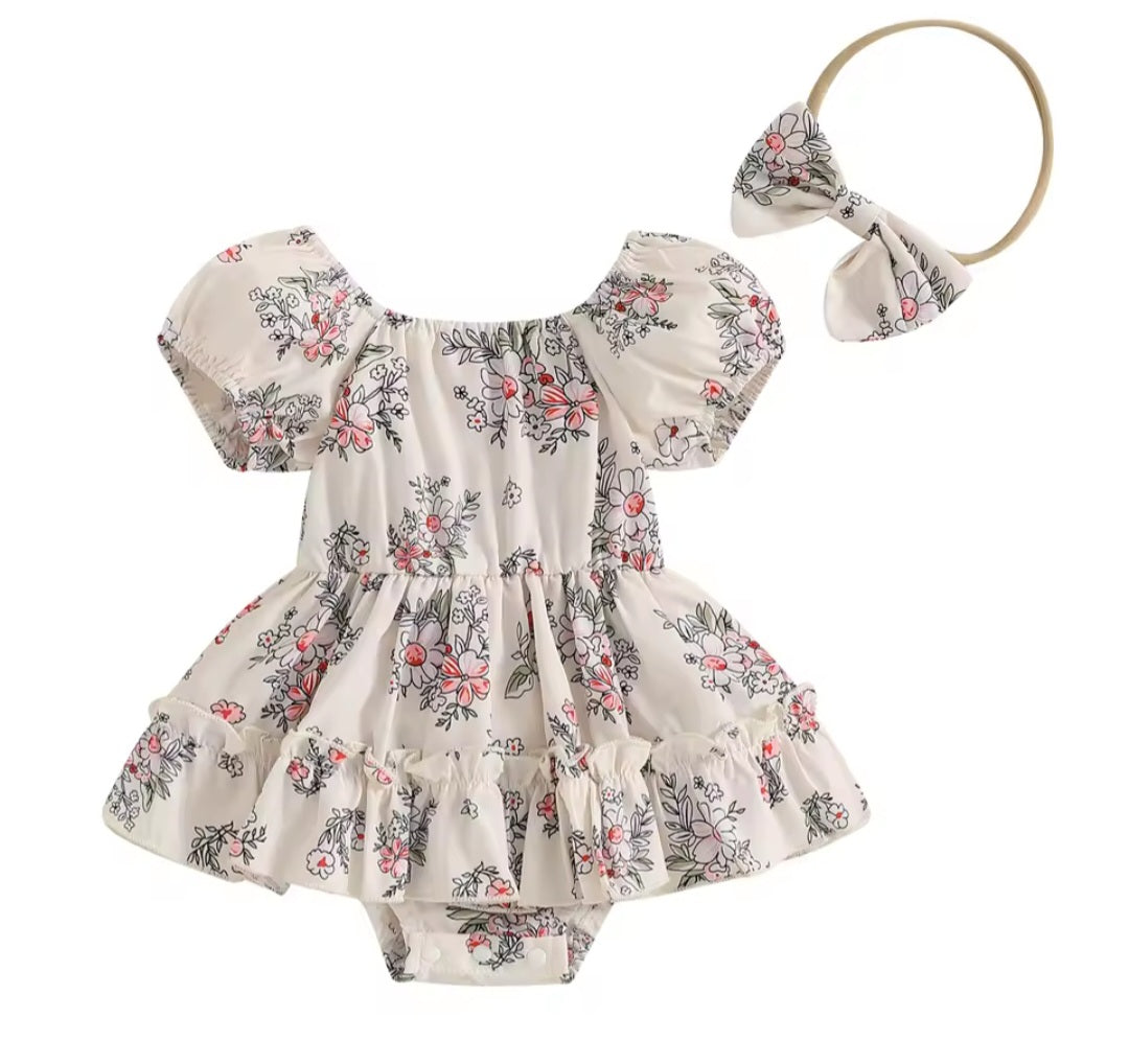 Floral Romper with Headband