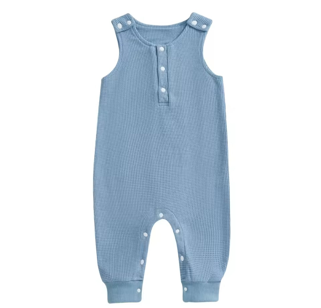 Blue Waffle Romper