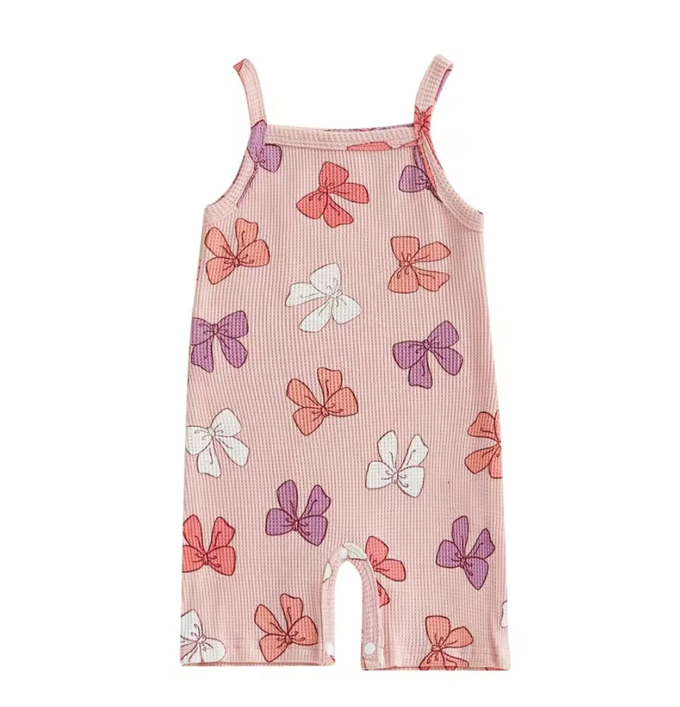 Ribbed Bow Romper