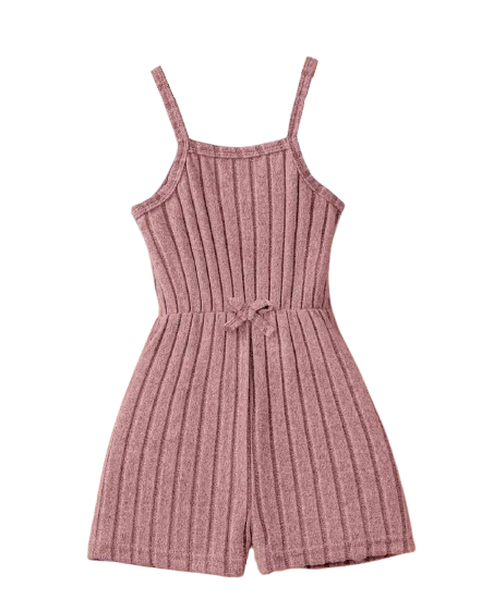 Rose Pink Knit Romper