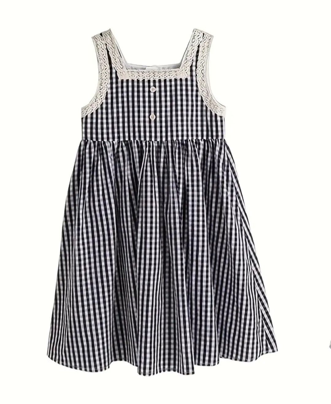 Gingham lace dress