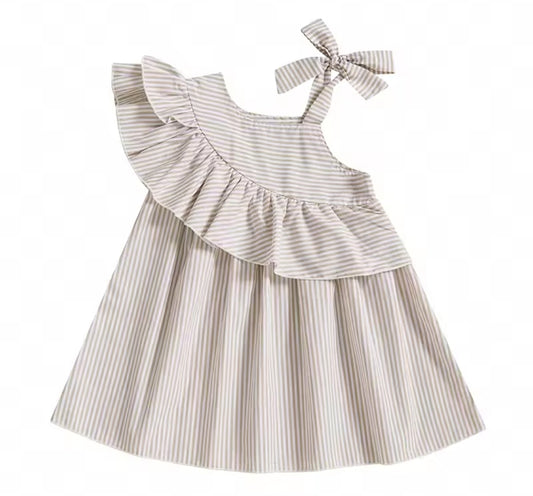 Beige stripped dress