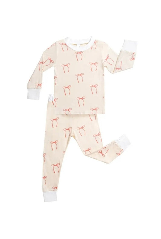 Cream Bow Bamboo Pj