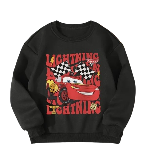 Black lightning mcqueen Crew Neck