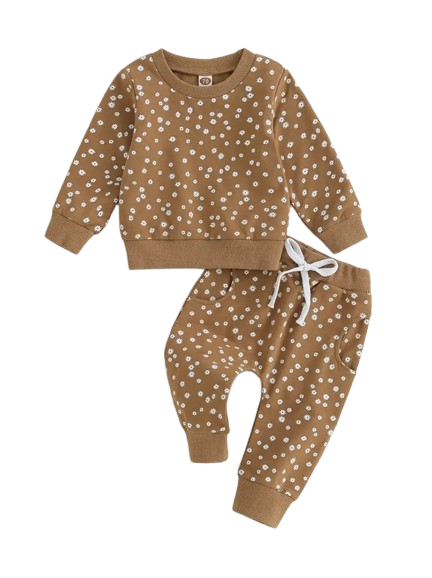 Brown floral set