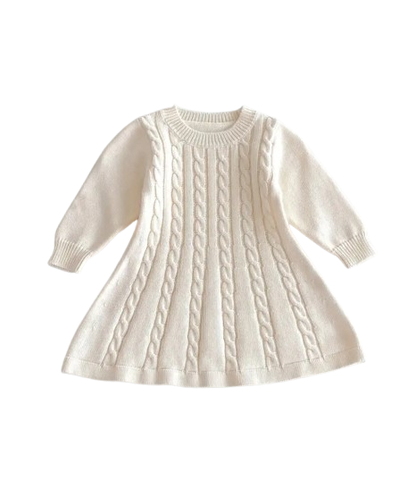 Beige knitted cotton dress