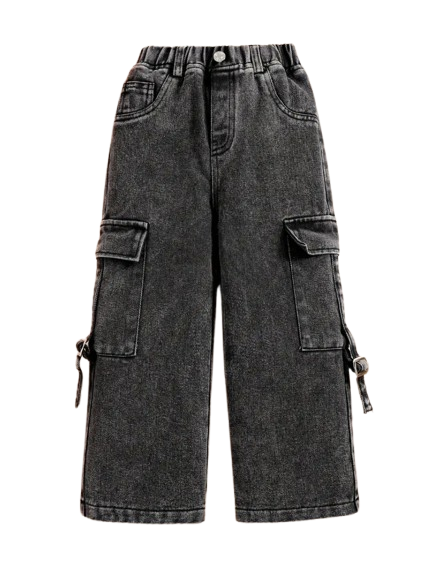 Black denim boyfriend jeans