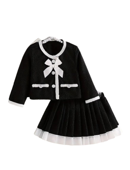 Black and white clueless skirt set