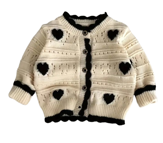 Heart knit cardigan